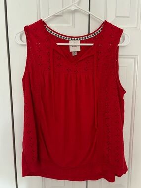 Knox Rose red eyelet tank top